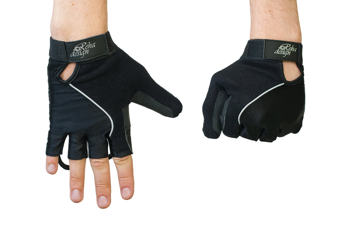 Rebo Wheelchair Gloves Mobility Fingerless Long Thumb Leather Palm Gloves 